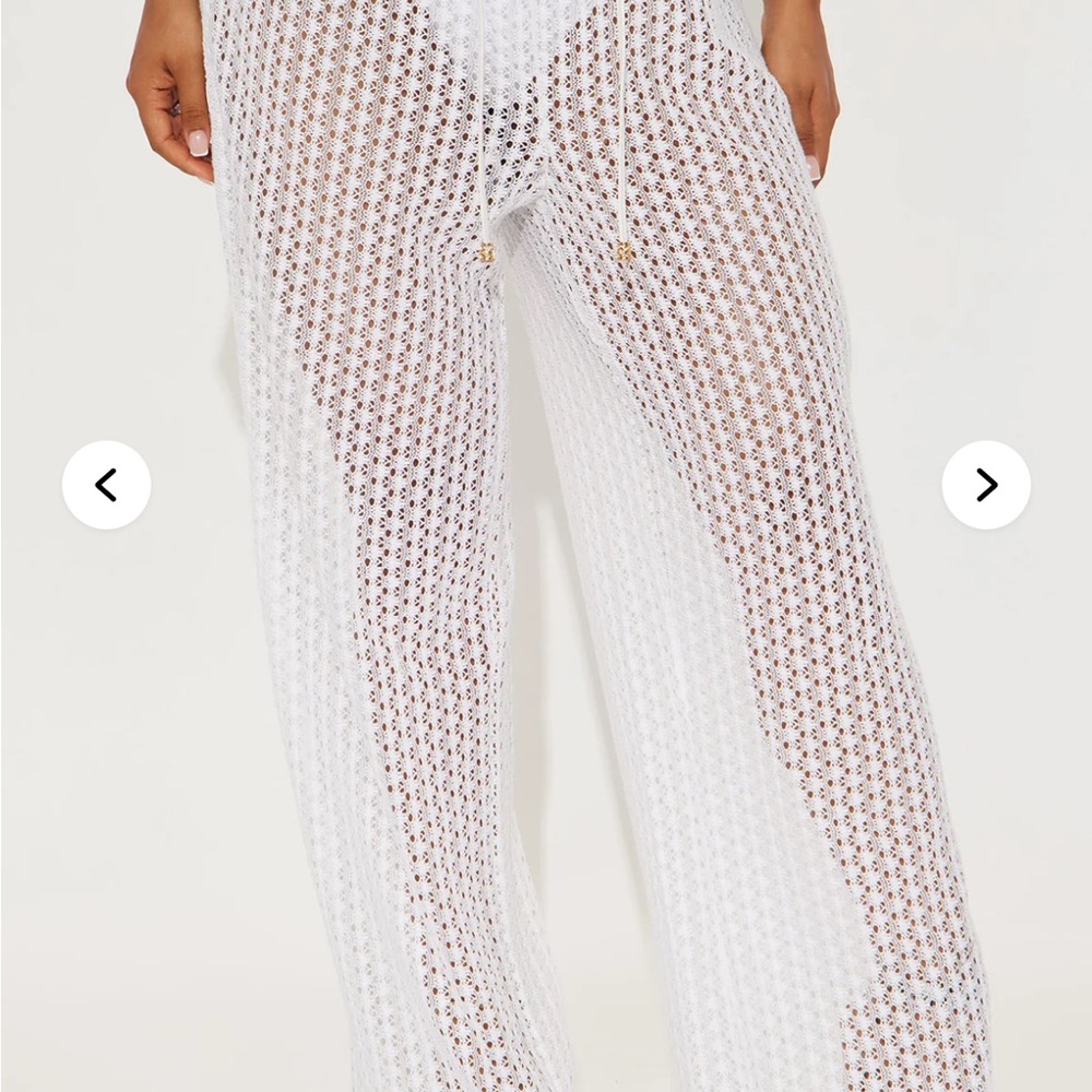 Fashion Nova White Crochet Swim Coverup